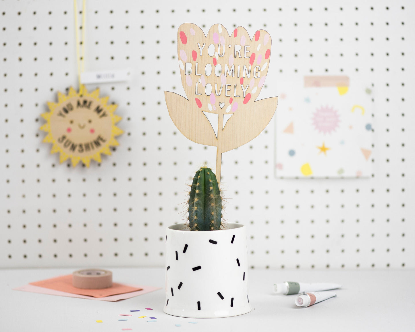 You're blooming lovely wooden flowerstick