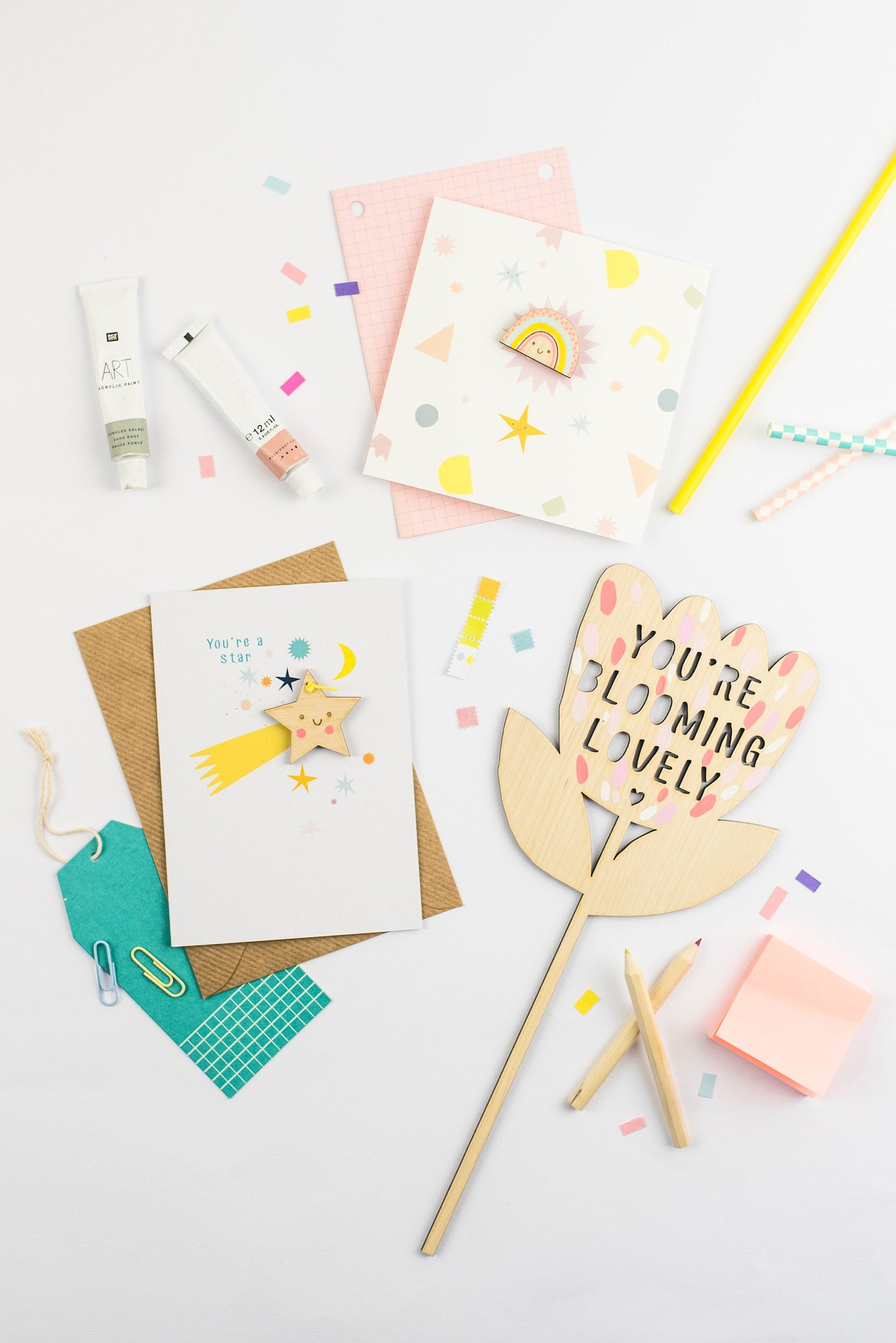 You're blooming lovely wooden flowerstick