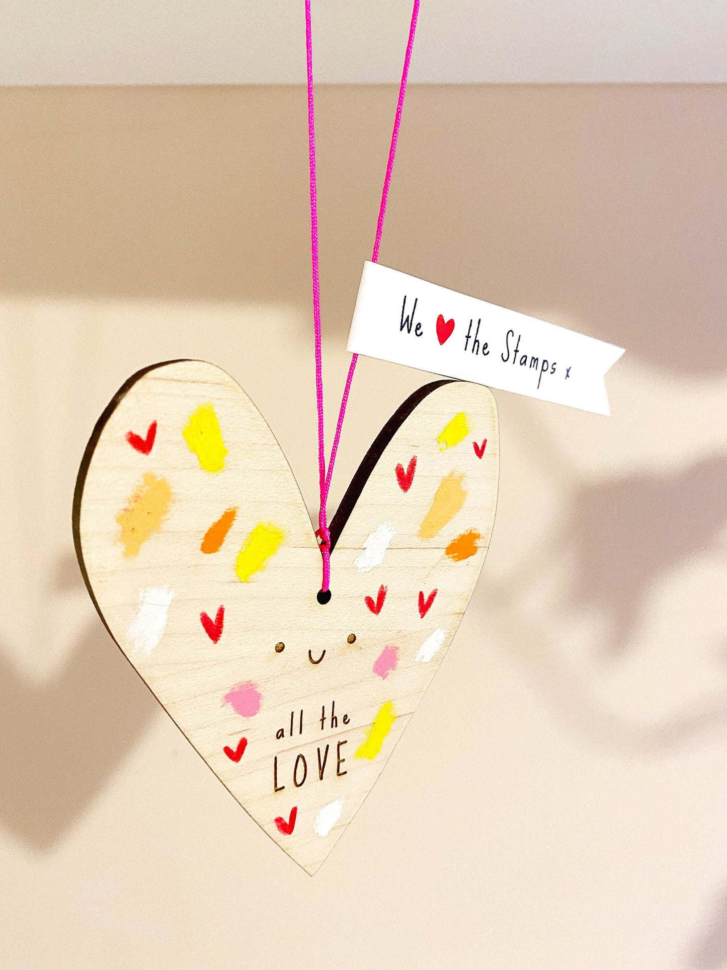 All the love wooden heart keepsake
