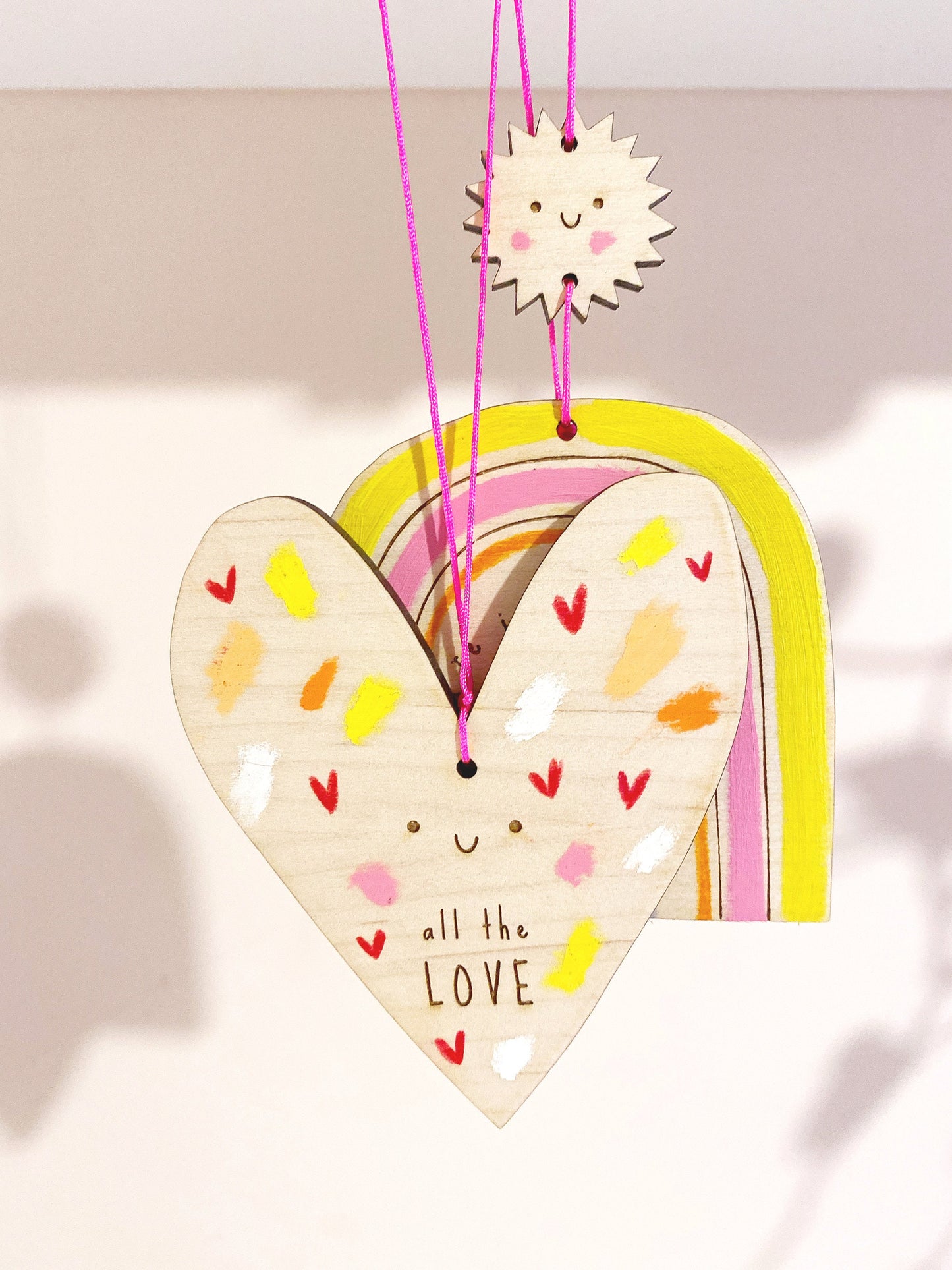 All the love wooden heart keepsake