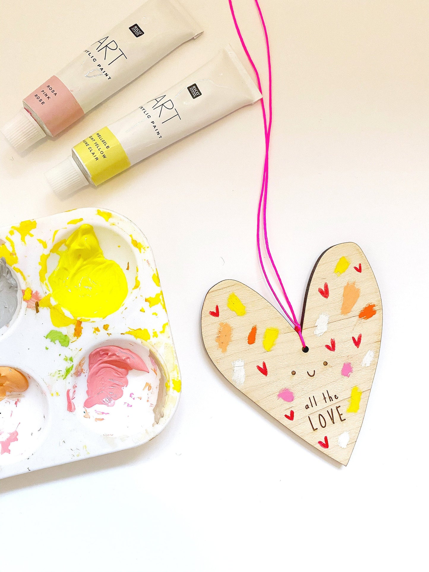 All the love wooden heart keepsake