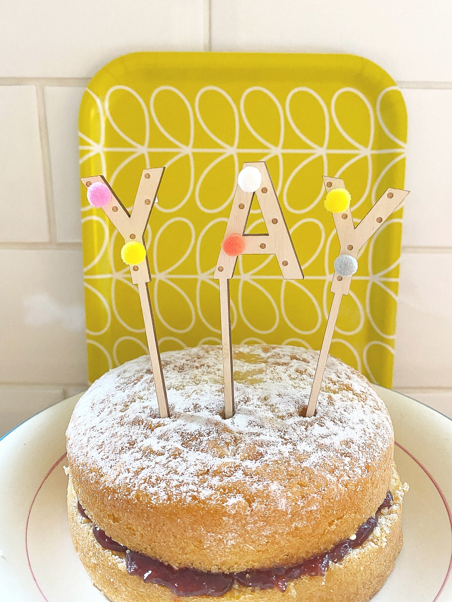 YAY wooden letter cake toppers