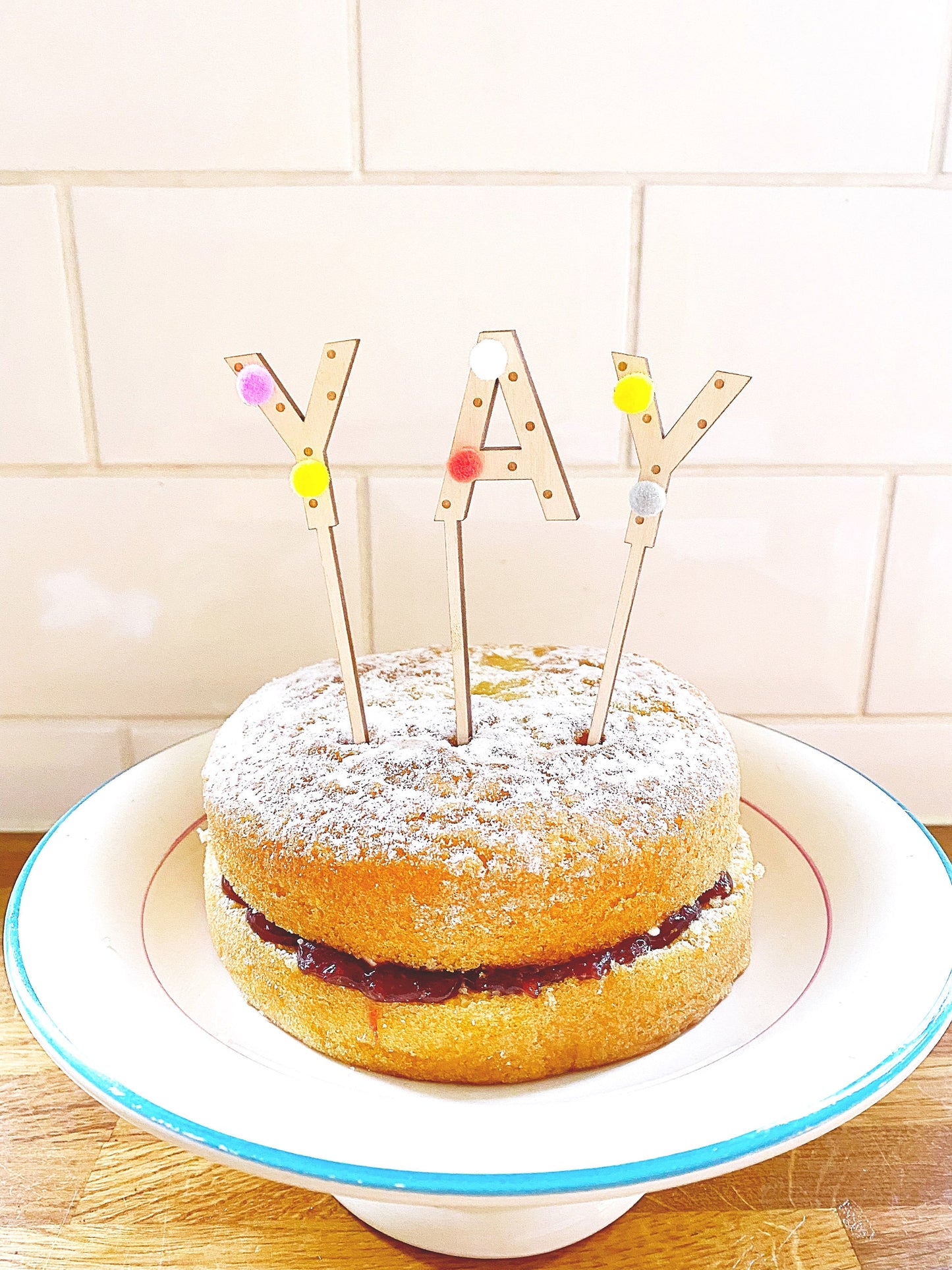 YAY wooden letter cake toppers