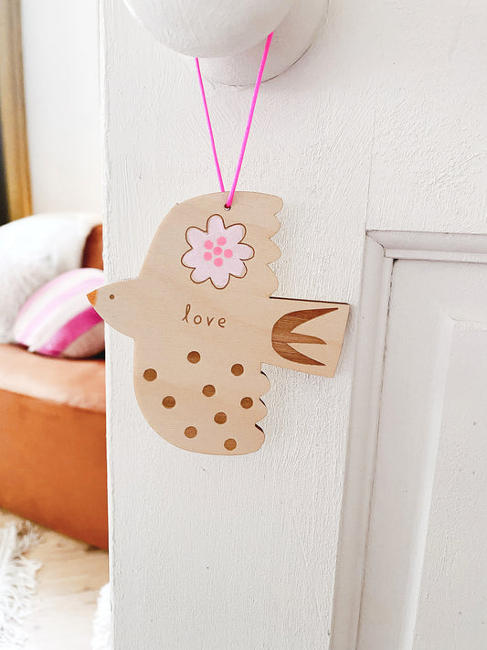 Love bird Valentine wooden keepsake gift