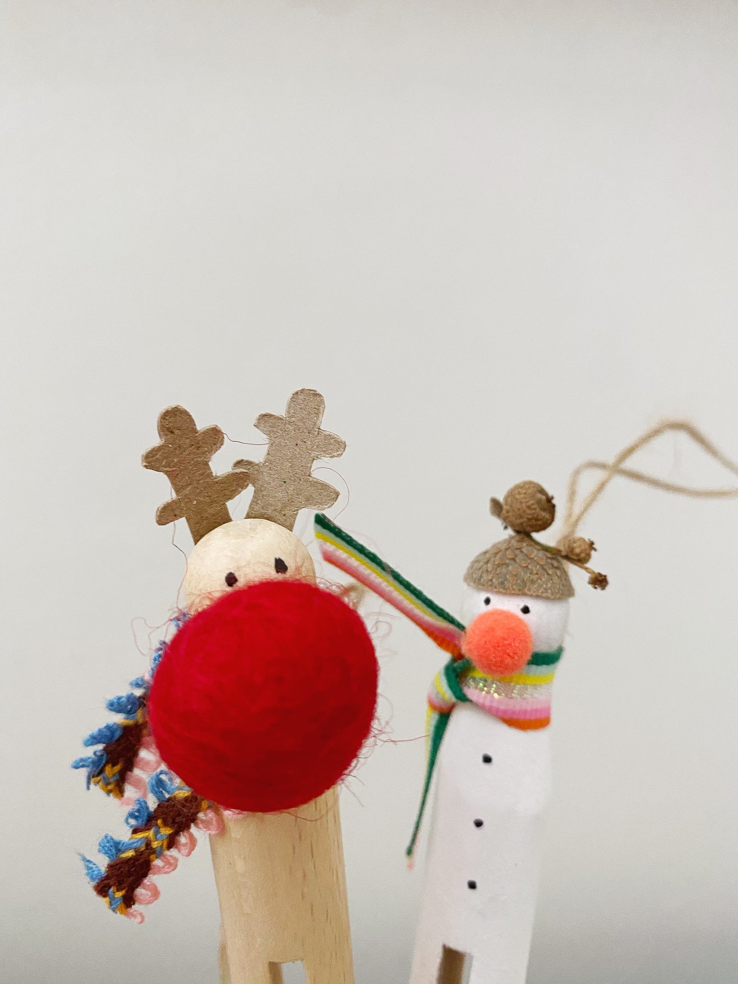 Wooden peg reindeer decoration