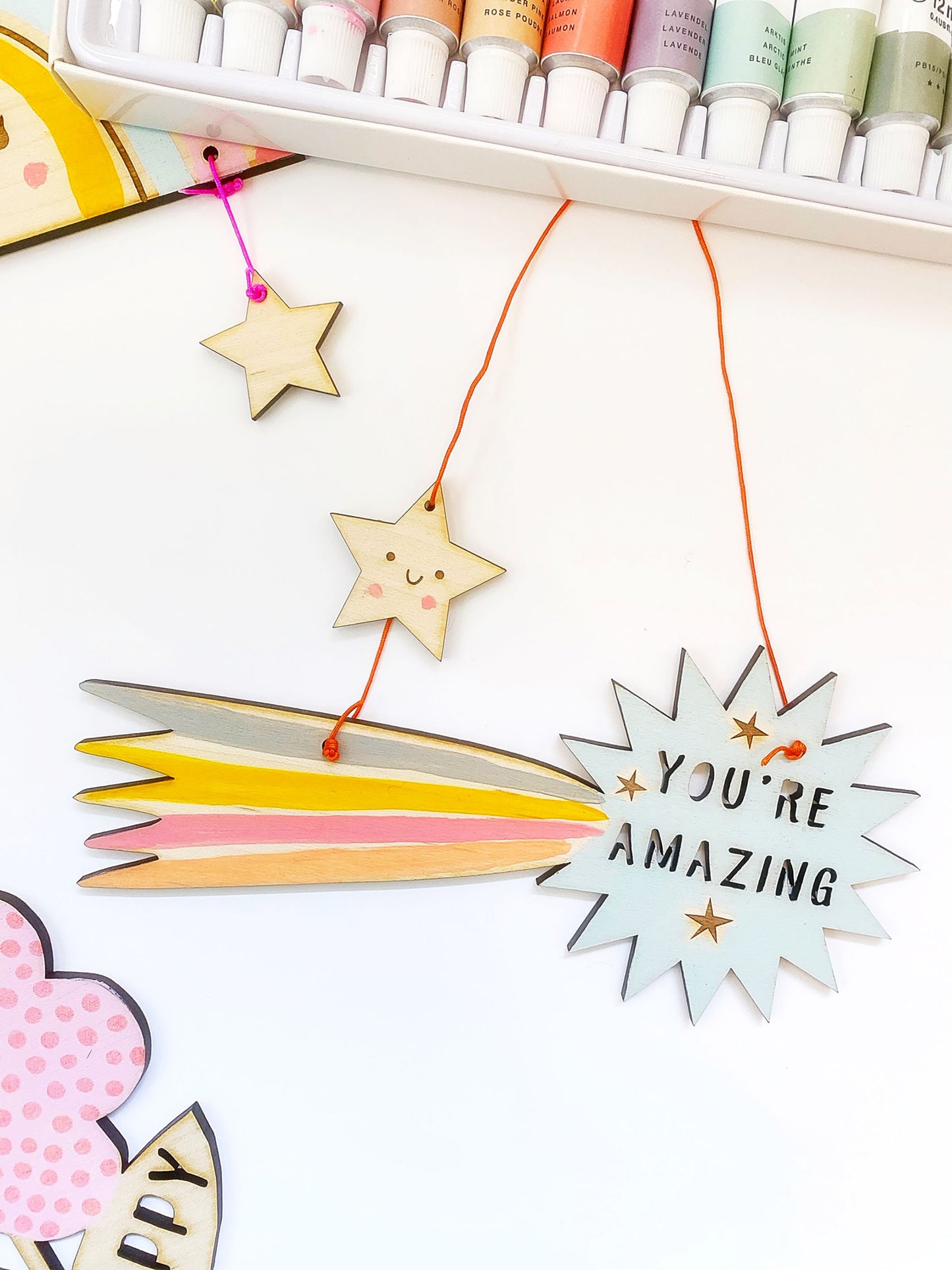 You're Amazing wooden comet keepsake