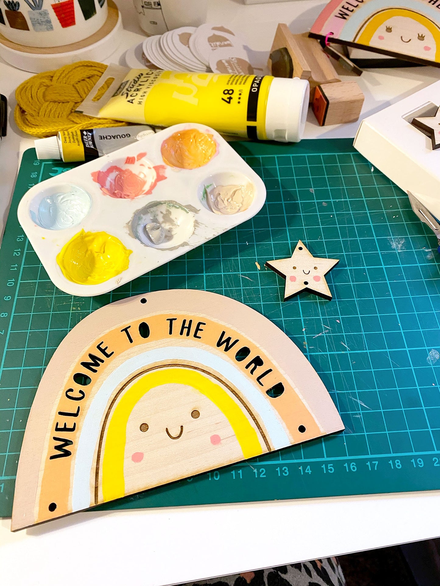 Welcome to the world new baby wooden keepsake