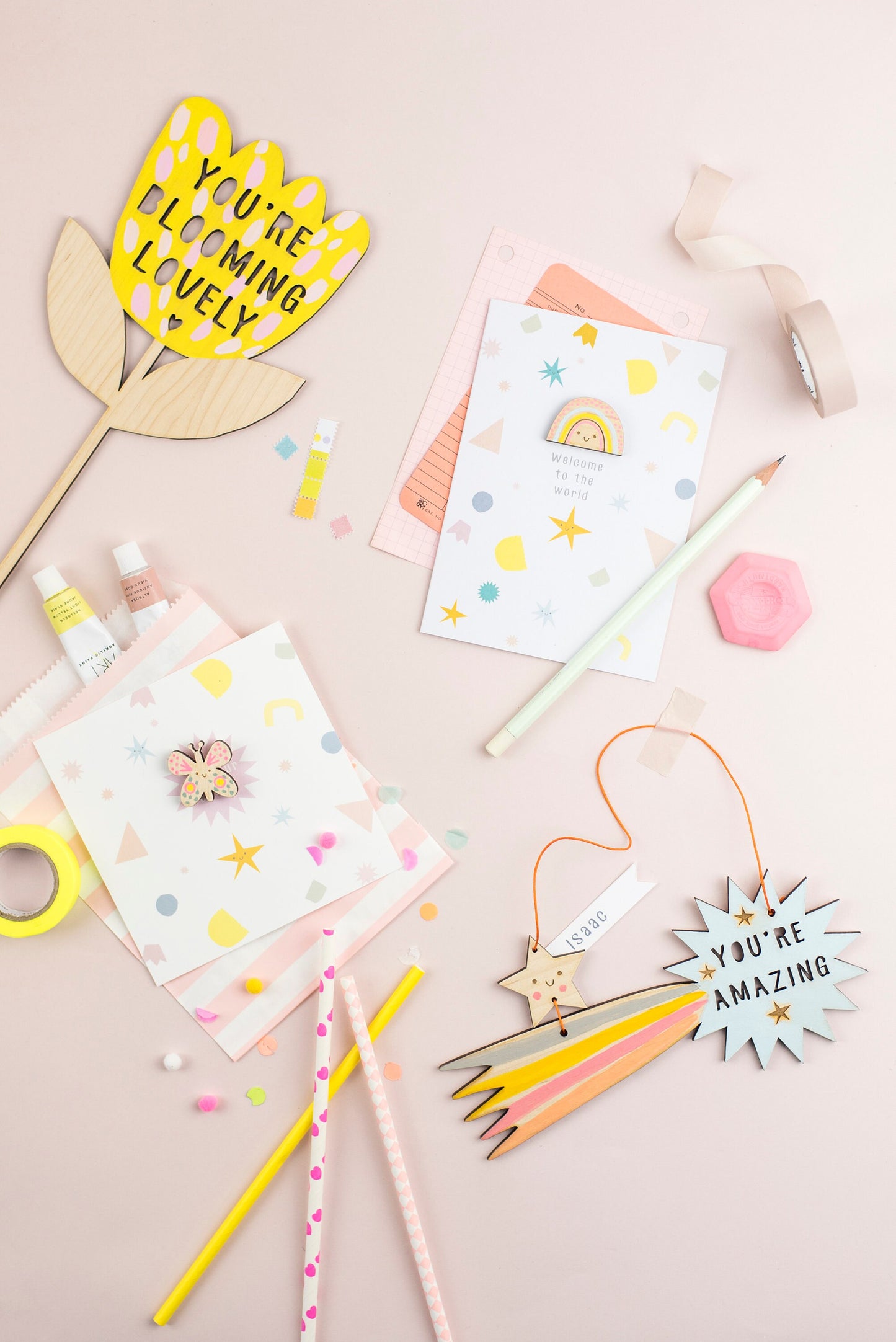 New baby rainbow greeting card