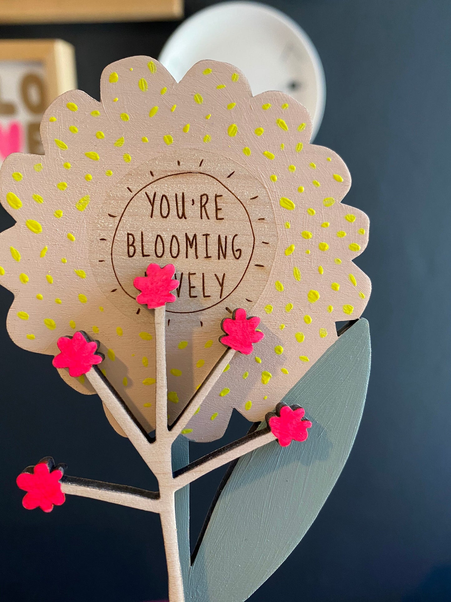 You're blooming lovely wooden neon bouquet