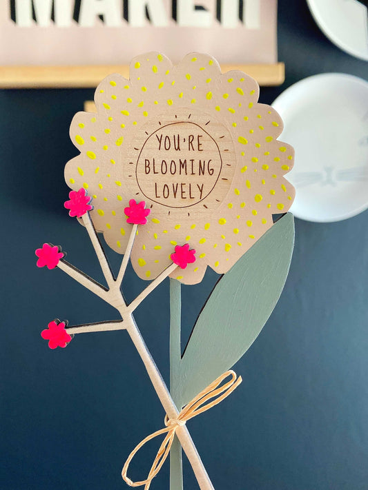 You're blooming lovely wooden neon bouquet