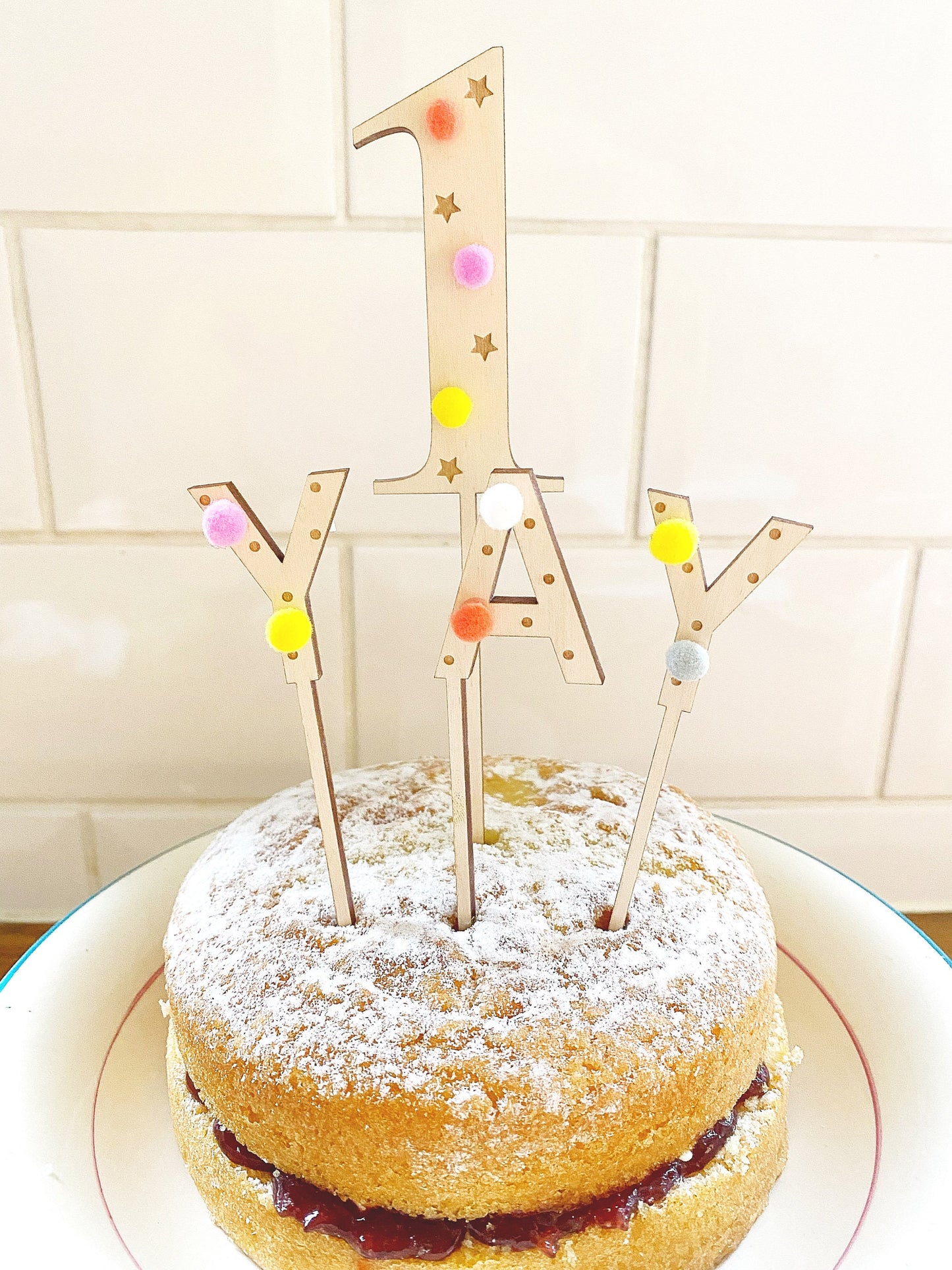 YAY wooden letter cake toppers